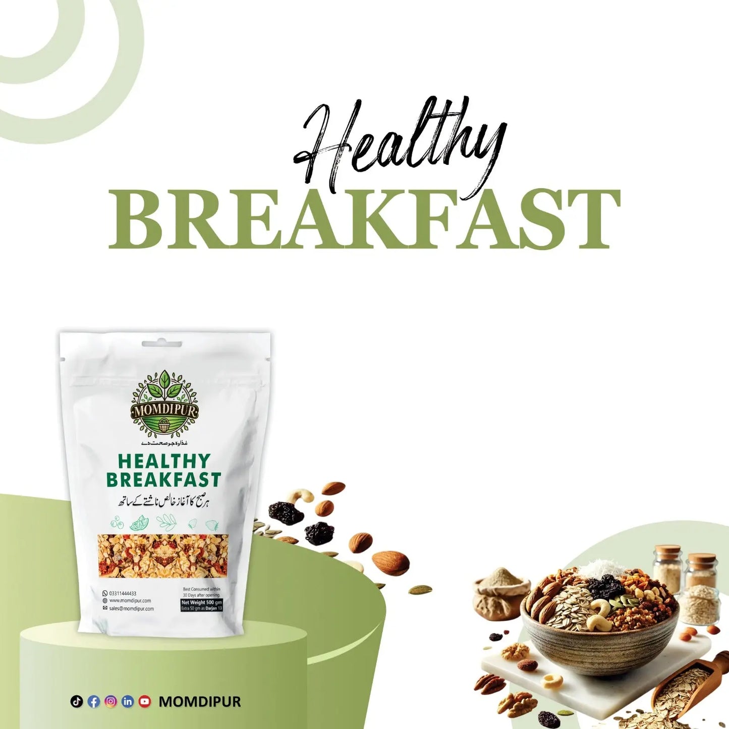 Healthy Breakfast – Oats with Nuts Breakfast - MomdiPur