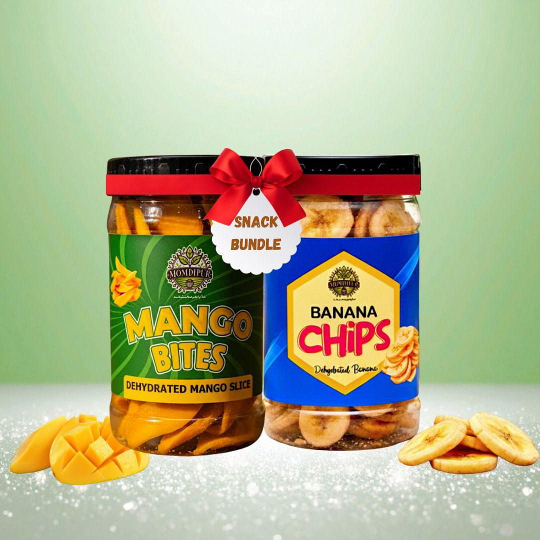 Momdipur Healthy Snacking Bundle – Mango Bites & Banana Chips 